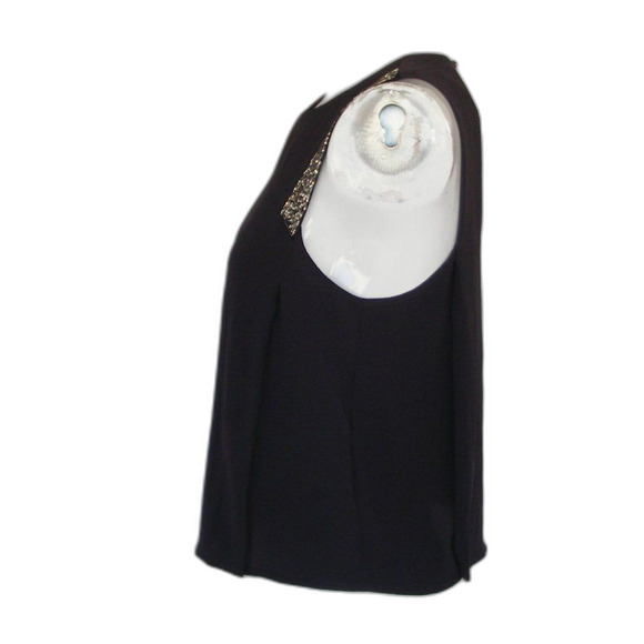 ASTR Tank top XS, Beaded shoulder, Keyhole, Brown - Picture 8 of 12